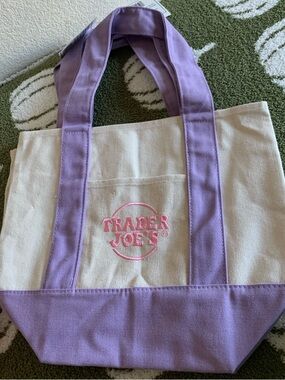 Trader Joe's Lavender & Cream Canvas Tote- more colors available